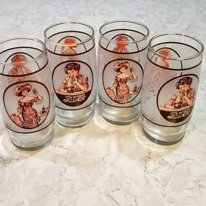 Vintage Pepsi Gibson girl tumblers. Set of 4